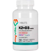 Produktbild von MyVita Vitamin K2 100mcg und Vitamin D3 4000 IE Tabletten 250 Stück