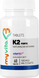 MyVita Vitamin K2 MK-7 mit Natto 100 mcg Tabletten 60 Stück pflanzlicher Ursprung ohne Zusatzstoffe – Bild 1 von 1