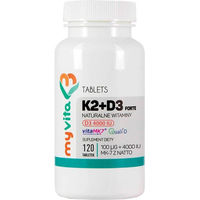 Produktbild von MyVita Vitamin K2 und Vitamin D3 Tabletten mit pflanzlichem Ursprung 120 Stück