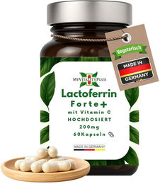 MyVitalityPlus Lactoferrin Forte 200 mg mit 80 mg Vitamin C Kapseln vegan laktosefrei glutenfrei 60 Kapseln – Bild 1 von 1