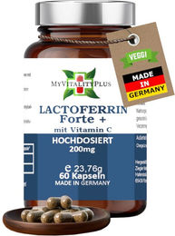 MYVITALITYPLUS Lactoferrin Forte Kapseln mit 200 mg Lactoferrin und 80 mg Vitamin C laktosefrei und glutenfrei – Bild 1 von 1