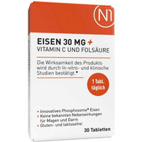 Produktbild von N1 Eisen 30 mg mit Vitamin C und Folsäure Tabletten für Schwangere und Stillende