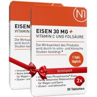 Produktbild von N1 Liposomale Eisentabletten mit 30 mg Eisen, Vitamin C und Folsäure, 60 Tabletten
