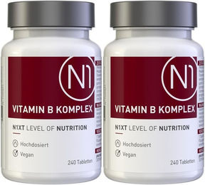 N1 Vitamin B Komplex hochdosiert Tabletten vegan glutenfrei laktosefrei für Sportler und Senioren 480 Stück – Bild 1 von 3