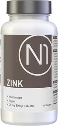 N1 Zink Gluconat Tabletten 25 mg vegan glutenfrei laktosefrei ohne Zusatzstoffe – Bild 1 von 4