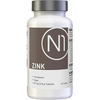 Produktbild von N1 Zink Gluconat Tabletten 25 mg vegan glutenfrei laktosefrei ohne Zusatzstoffe