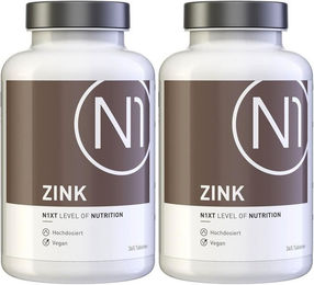 N1 Zink Gluconat Tabletten 25 mg vegan glutenfrei laktosefrei ohne Zusatzstoffe für Sportler und Senioren 365 Stück – Bild 1 von 2