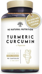 N2 Natural Nutrition Kurkuma Extrakt Kapseln vegan glutenfrei laktosefrei – Bild 1 von 2