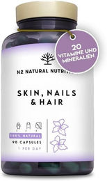 N2 Natural Nutrition Skin Nails & Hair Kapseln mit Zink Biotin und Selen für Männer glutenfrei und laktosefrei – Bild 1 von 4
