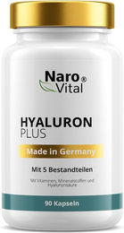 NaroVital Hyaluron Plus Beauty-Kollagen-Kombi mit 500 mg Hyaluronsäure, 90 Kapseln, vegan, glutenfrei und laktosefrei – Bild 1 von 2