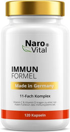 NaroVital Immun Formel Hochdosiert - 120 Kapseln mit Echinacea, Hagebutte, Zistrose, Vitamin C, D3 und Zink, vegan, glutenfrei und laktosefrei – Bild 1 von 2