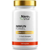 Produktbild von NaroVital Immun Formel Hochdosiert - 120 Kapseln mit Echinacea, Hagebutte, Zistrose, Vitamin C, D3 und Zink, vegan, glutenfrei und laktosefrei