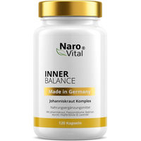 Produktbild von NaroVital Inner Balance Johanniskraut Komplex mit Passionsblume und Baldrian Hochdosiert Vegan 120 Kapseln
