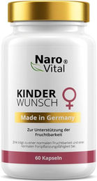 NaroVital Kinderwunsch Folsäure 800 µg Kapseln mit Mönchspfeffer, Frauenmantel, Hagebutte und Zink, 60 Kapseln, vegan, glutenfrei und laktosefrei für Schwangere und Stillende – Bild 1 von 2