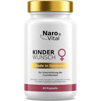 Produktbild von NaroVital Kinderwunsch Folsäure 800 µg Kapseln mit Mönchspfeffer, Frauenmantel, Hagebutte und Zink, 60 Kapseln, vegan, glutenfrei und laktosefrei für Schwangere und Stillende