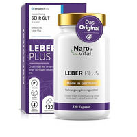 Produktbild von NaroVital Leber Plus Kapseln mit Mariendistel 500 mg, Artischocke, Cholin, Löwenzahn und Curcuma, vegan, 120 Kapseln