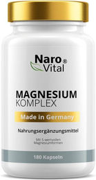 NaroVital Magnesium Komplex Hochdosiert - 180 Kapseln - Vegan, Glutenfrei und Laktosefrei – Bild 1 von 1