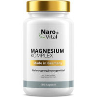 Produktbild von NaroVital Magnesium Komplex Hochdosiert - 180 Kapseln - Vegan, Glutenfrei und Laktosefrei