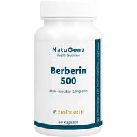 Produktbild von NatuGena Berberin 500 mit Myo-Inositol und Piperin, 500 mg Berberin pro Kapsel, vegan, 60 Kapseln
