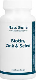 NatuGena Biotin Zink Selen hochdosiert vegan Presslinge 365 Stück – Bild 1 von 2