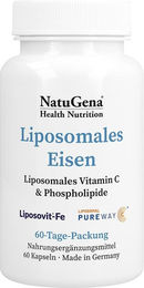 NatuGena Liposomales Eisen mit Vitamin C Kapseln Vegan für Erwachsene 60 Stück – Bild 1 von 2