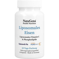 Produktbild von NatuGena Liposomales Eisen mit Vitamin C Kapseln Vegan für Erwachsene 60 Stück