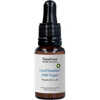 Produktbild von NatuGena Lipovitamine 1000 Vegan Vitamin D3 A K2 Tropfen für Erwachsene