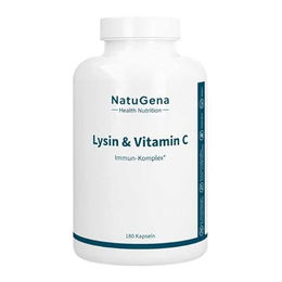 NatuGena Lysin & Vitamin C Immun-Komplex mit 3000 mg Lysin und 2000 mg gepuffertem Calciumascorbat, 180 Kapseln – Bild 1 von 1