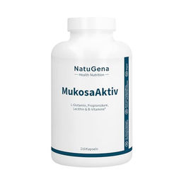 NatuGena Mukosa Aktiv L-Glutamin mit Lecithin und L-Alanyl-L-Glutamin, 210 Kapseln – Bild 1 von 3