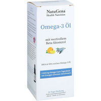 Produktbild von NatuGena Omega-3 Natürliches Fischöl 2450 mg Orangen-Zitronenaroma Flüssig 200 ml