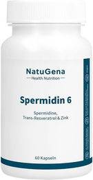 NatuGena Spermidin 6 Kapseln mit Spermidin, Resveratrol und Zink ohne Gelatine 60 Stück – Bild 1 von 2