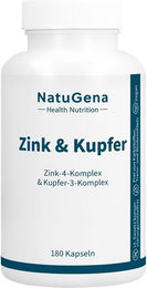 NatuGena Zink & Kupfer Kapseln vegan glutenfrei laktosefrei 180 Stück – Bild 1 von 1