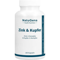 Produktbild von NatuGena Zink & Kupfer Kapseln vegan glutenfrei laktosefrei 180 Stück