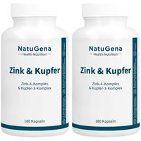 Produktbild von NatuGena Zink & Kupfer Kapseln vegan glutenfrei laktosefrei 180 Stück