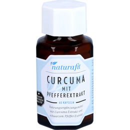 naturafit Curcuma mit Pfefferextrakt Kapseln 60 Stück vegan glutenfrei laktosefrei – Bild 1 von 1