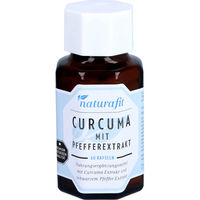 Produktbild von naturafit Curcuma mit Pfefferextrakt Kapseln 60 Stück vegan glutenfrei laktosefrei