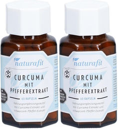 naturafit Curcuma mit Pfefferextrakt Kapseln vegan glutenfrei laktosefrei 120 Stück – Bild 1 von 1