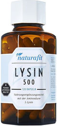 naturafit L-Lysin 500 Kapseln 120 Stück vegan glutenfrei laktosefrei ohne Zusatzstoffe – Bild 1 von 2