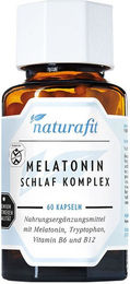 naturafit Melatonin Schlaf Komplex Kapseln ohne Zusatzstoffe 60 Stück – Bild 1 von 1