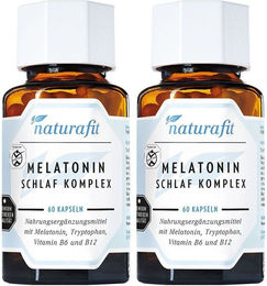 naturafit Melatonin Schlaf Komplex mit B-Komplex Kapseln ohne Zusatzstoffe 120 Stück – Bild 1 von 1