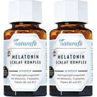 Produktbild von naturafit Melatonin Schlaf Komplex mit B-Komplex Kapseln ohne Zusatzstoffe 120 Stück