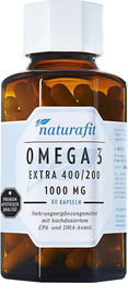Naturafit Omega-3 Extra 400/200 Kapseln 80 Stück laktosefrei und glutenfrei – Bild 1 von 2