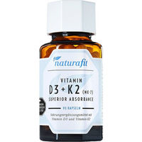 Produktbild von Naturafit Vitamin D3 + K2 MK-7 Kapseln