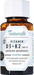 Naturafit Vitamin D3 und K2 MK-7 Kapseln 3000 IE 90 Stück – Bild 1 von 2