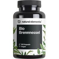Produktbild von natural elements Bio Brennnessel Kapseln 180 Stück vegan hochdosiert ohne Zusatzstoffe