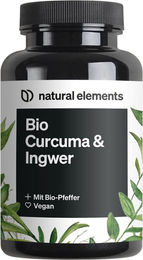 natural elements Bio Curcuma und Ingwer Kapseln vegan 180 Stück – Bild 1 von 3