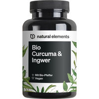 Produktbild von natural elements Bio Curcuma und Ingwer Kapseln vegan 180 Stück