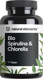 natural elements Bio Spirulina und Chlorella Superfood-Mischung Tabletten ohne Zusatzstoffe 500 Stück – Bild 1 von 2