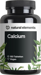 natural elements Calcium Tabletten mit Calciumcarbonat 1000 mg 180 Stück – Bild 1 von 3