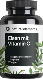 natural elements Eisen Bisglycinat 20 mg Kapseln für Sportler 180 Stück – Bild 1 von 2
